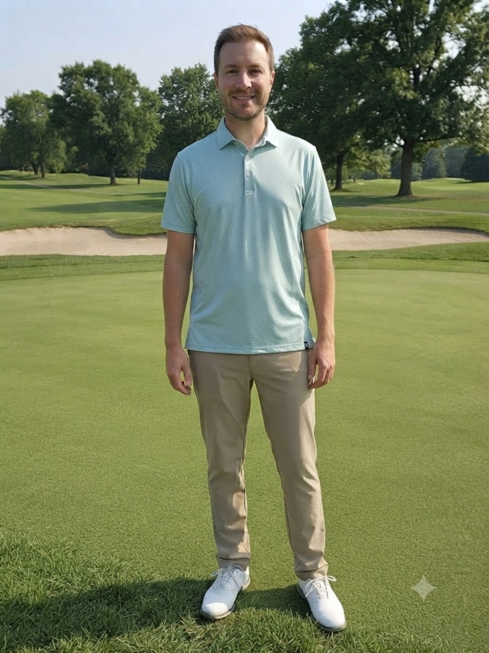 Kennet Cole Golf Men's Mint Green Short-Sleeve Polo Shirt